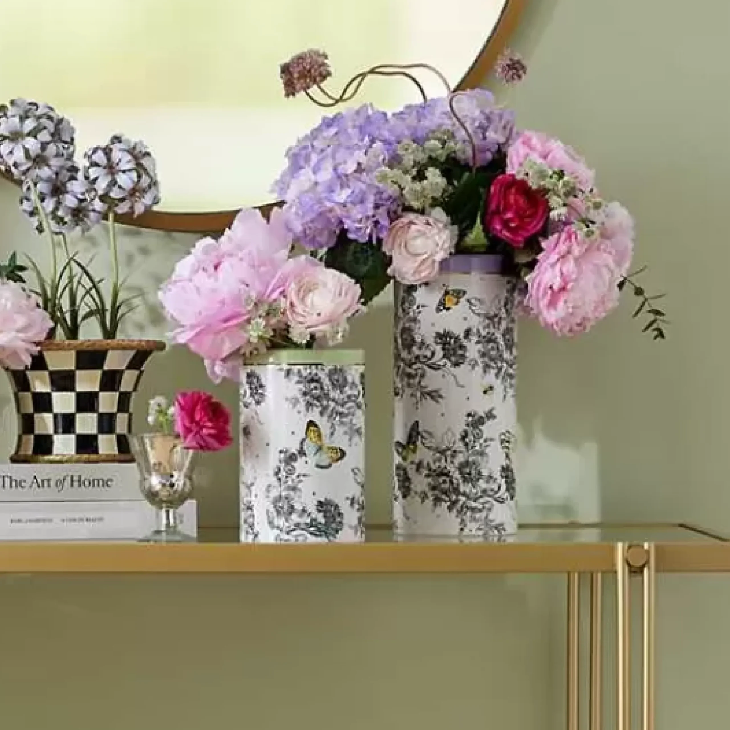 MacKenzie-Childs Butterfly Toile Tall Vase< Spring|Room Accents