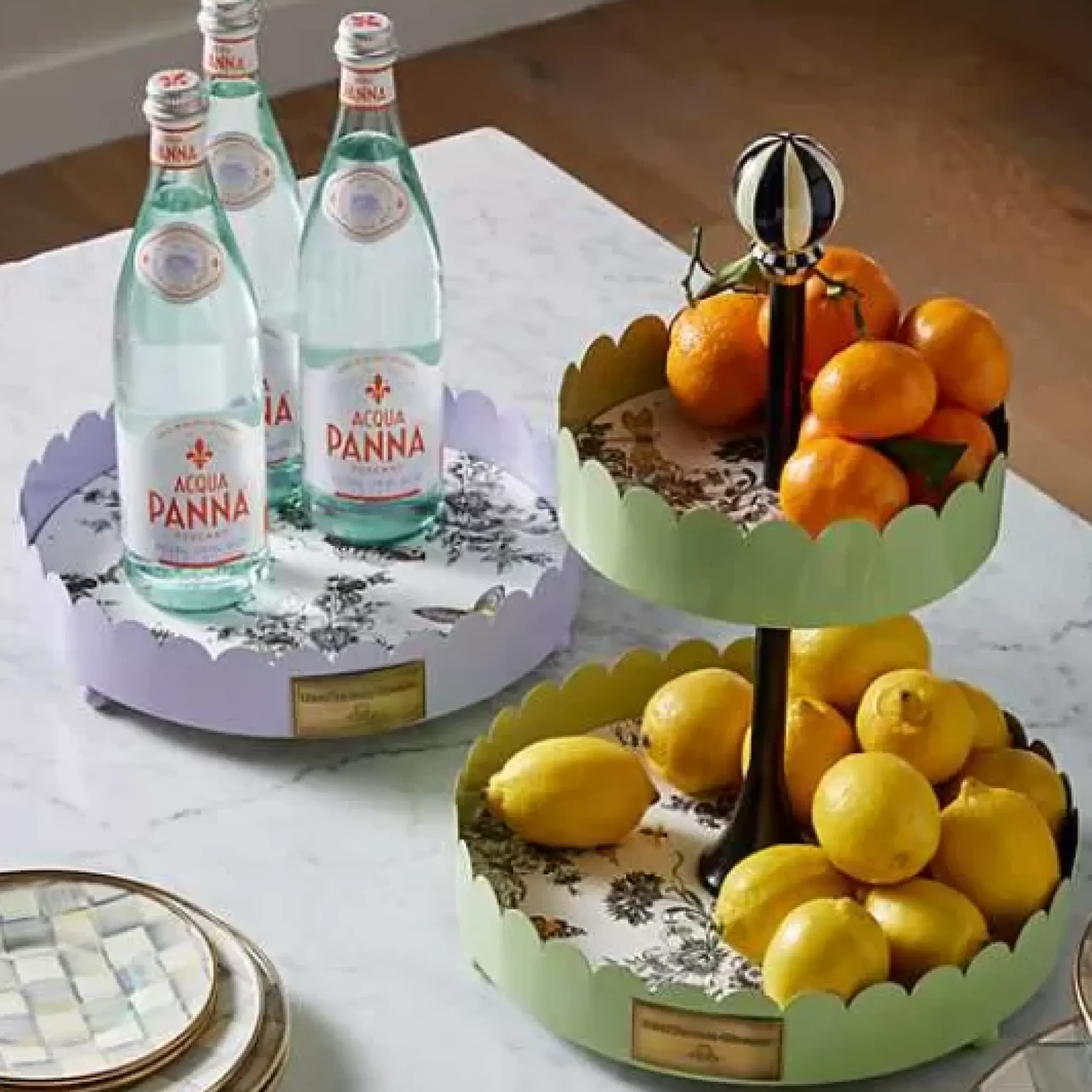 MacKenzie-Childs Butterfly Toile Tray< Spring|Bar Entertaining