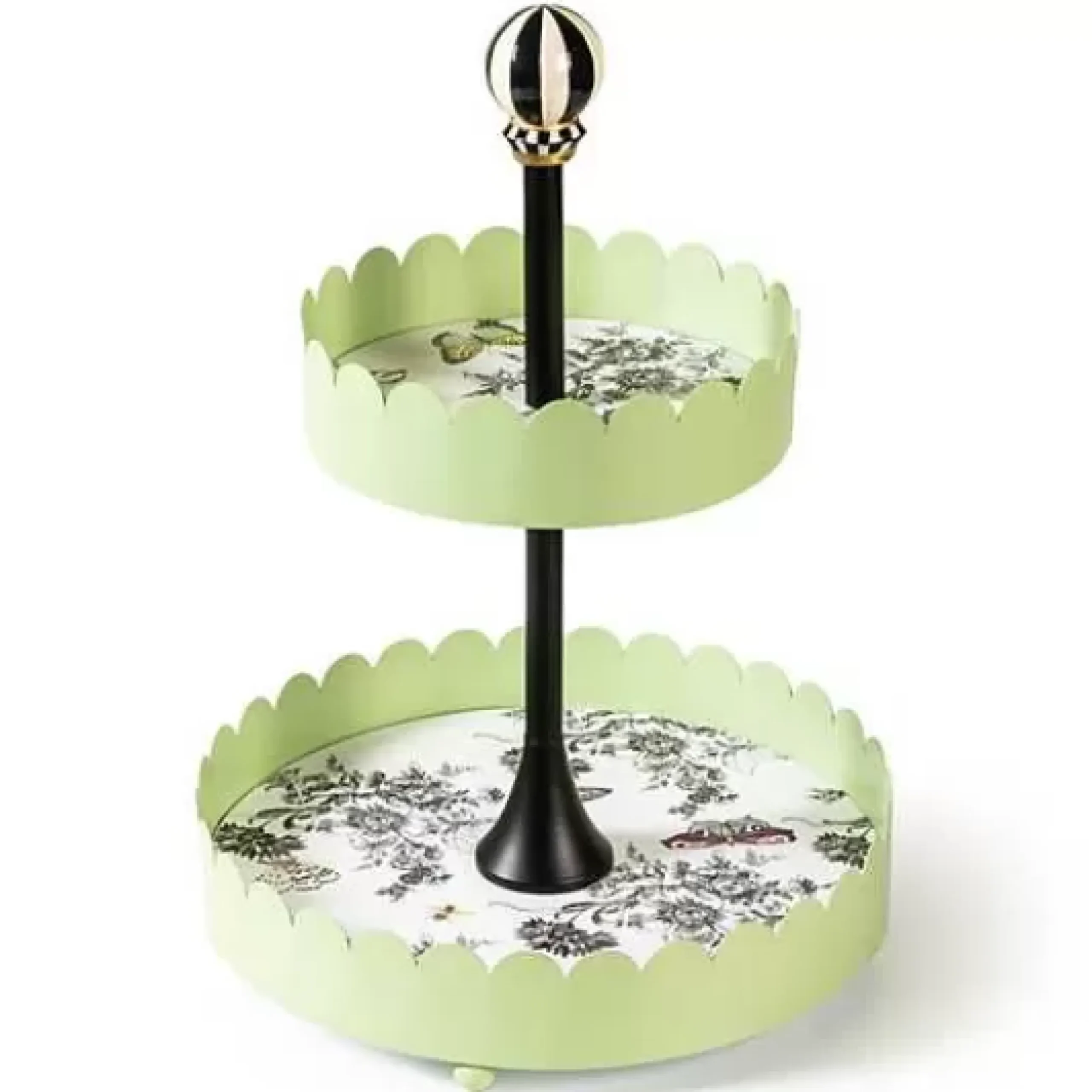 MacKenzie-Childs Butterfly Toile Two Tiered Stand< Spring|Bar Entertaining