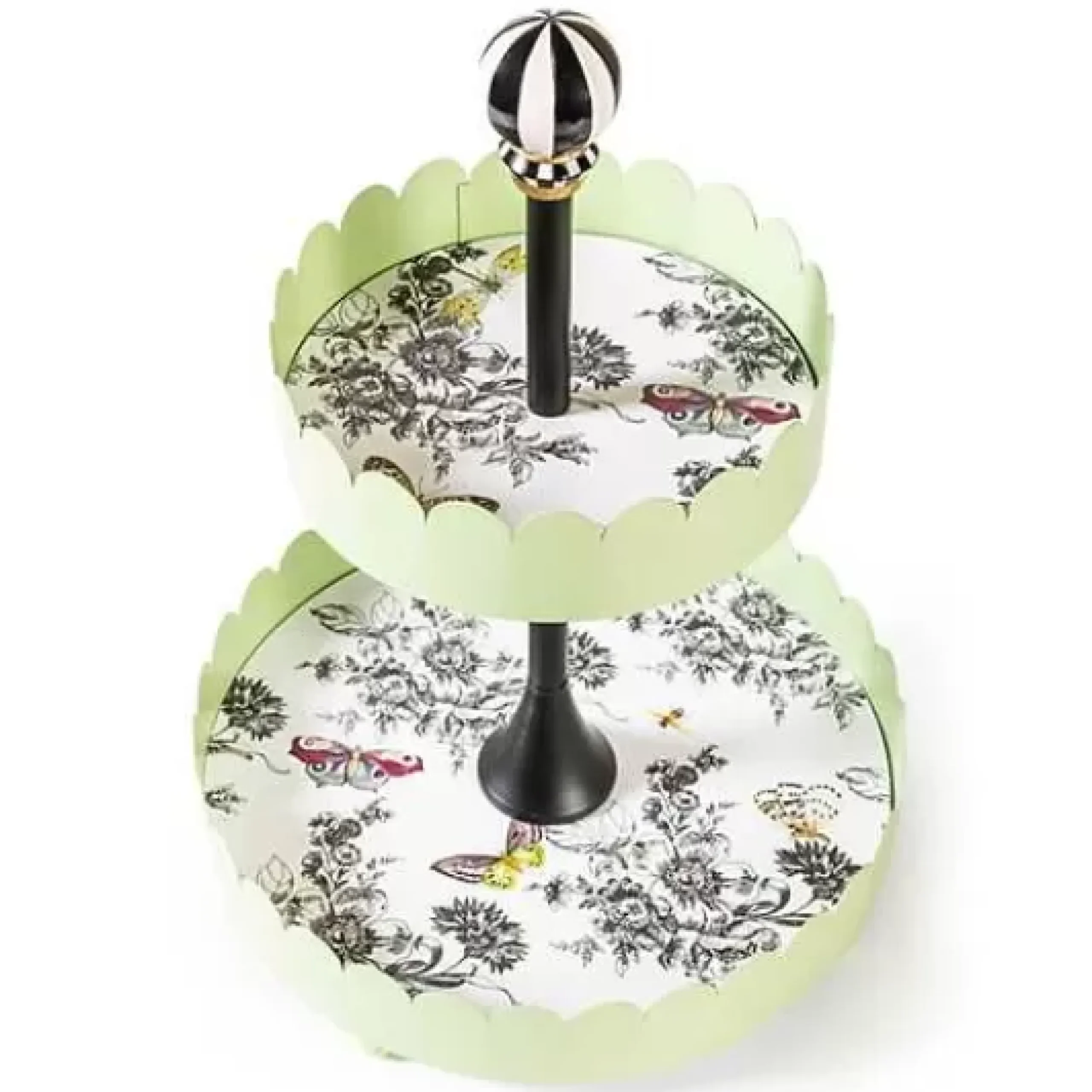 MacKenzie-Childs Butterfly Toile Two Tiered Stand< Spring|Bar Entertaining