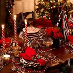 MacKenzie-Childs Candy Cane Dinner Candles, Set of 2< Holiday|Candles & Fragrances