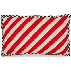 MacKenzie-Childs Candy Stripe  Checks Lumbar Pillow< Pillows, Throws, & Cushions