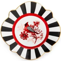 MacKenzie-Childs Cardinal Toile Bread  Butter Plate< Holiday|Dinnerware & Flatware