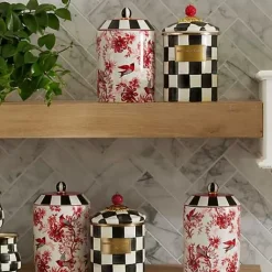 MacKenzie-Childs Cardinal Toile Canister< Kitchen Storage & Organization