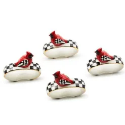 MacKenzie-Childs Cardinal Toile Napkin Rings, Set of 4< Holiday|Kitchen & Dining Sets