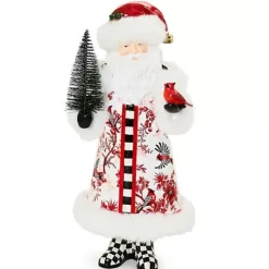 MacKenzie-Childs Cardinal Toile Santa with Cardinal< Holiday|Room Accents