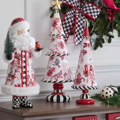 MacKenzie-Childs Cardinal Toile Santa with Cardinal< Holiday|Room Accents