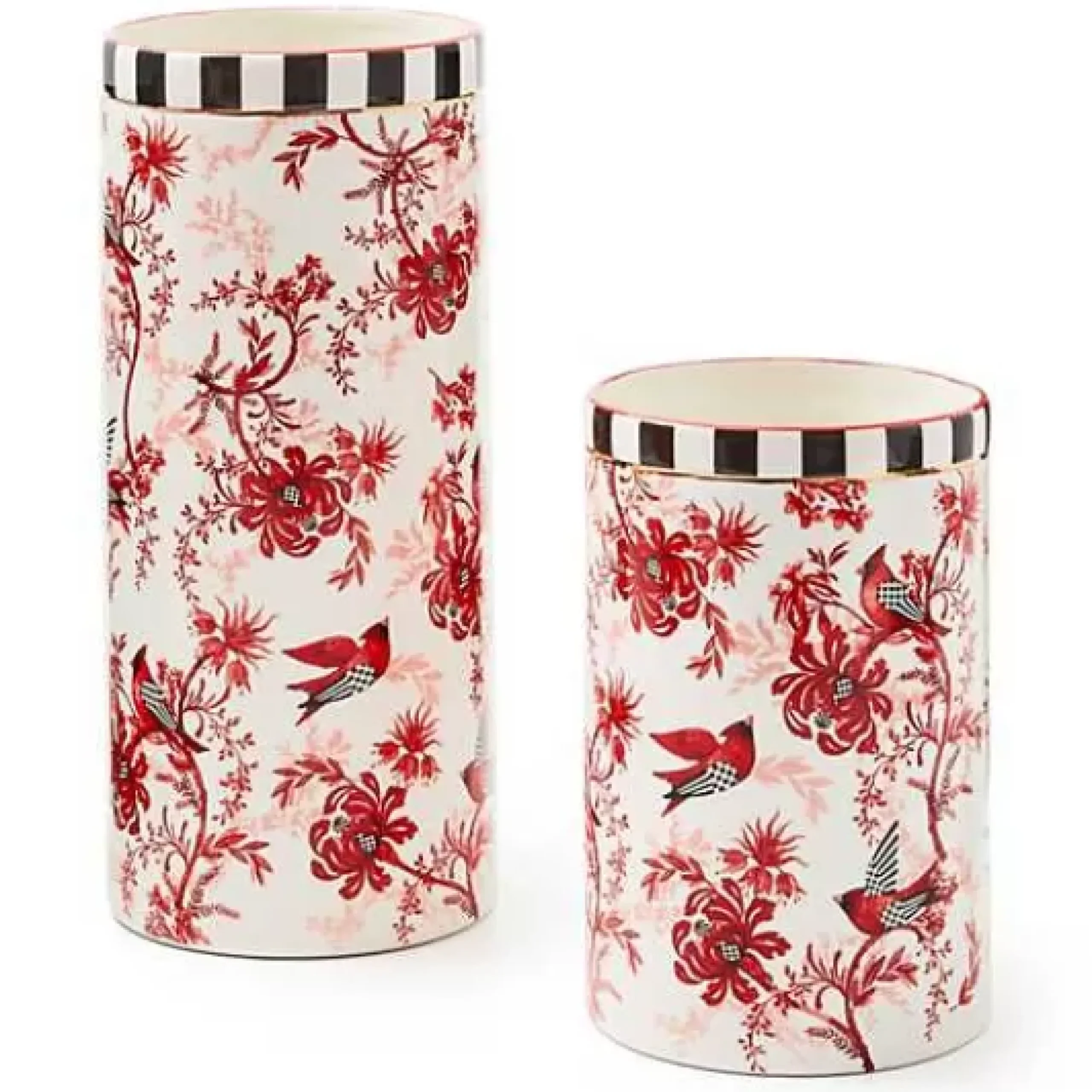 MacKenzie-Childs Cardinal Toile Short Vase< Room Accents
