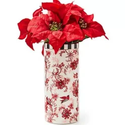 MacKenzie-Childs Cardinal Toile Tall Vase< Room Accents