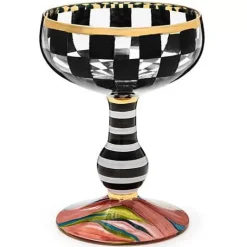 MacKenzie-Childs Carnival Black Coupe Glass< Fall Entertaining|Drinkware