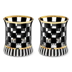 MacKenzie-Childs Carnival Black Tumbler Glass, Set of 2< Fall Entertaining|Drinkware