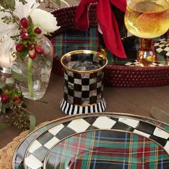 MacKenzie-Childs Carnival Black Tumbler Glass, Set of 2< Fall Entertaining|Drinkware