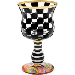 MacKenzie-Childs Carnival Black Wine Glass< Fall Entertaining|Drinkware