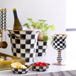 MacKenzie-Childs Carnival Black Wine Glass< Fall Entertaining|Drinkware
