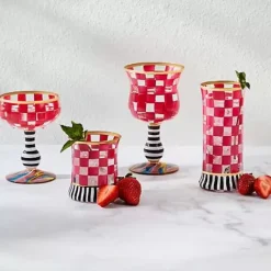 MacKenzie-Childs Carnival Fuchsia Highball Glass, Set of 2< Spring|Drinkware