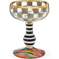 MacKenzie-Childs Carnival Sterling Coupe Glass< Drinkware|Bar Entertaining