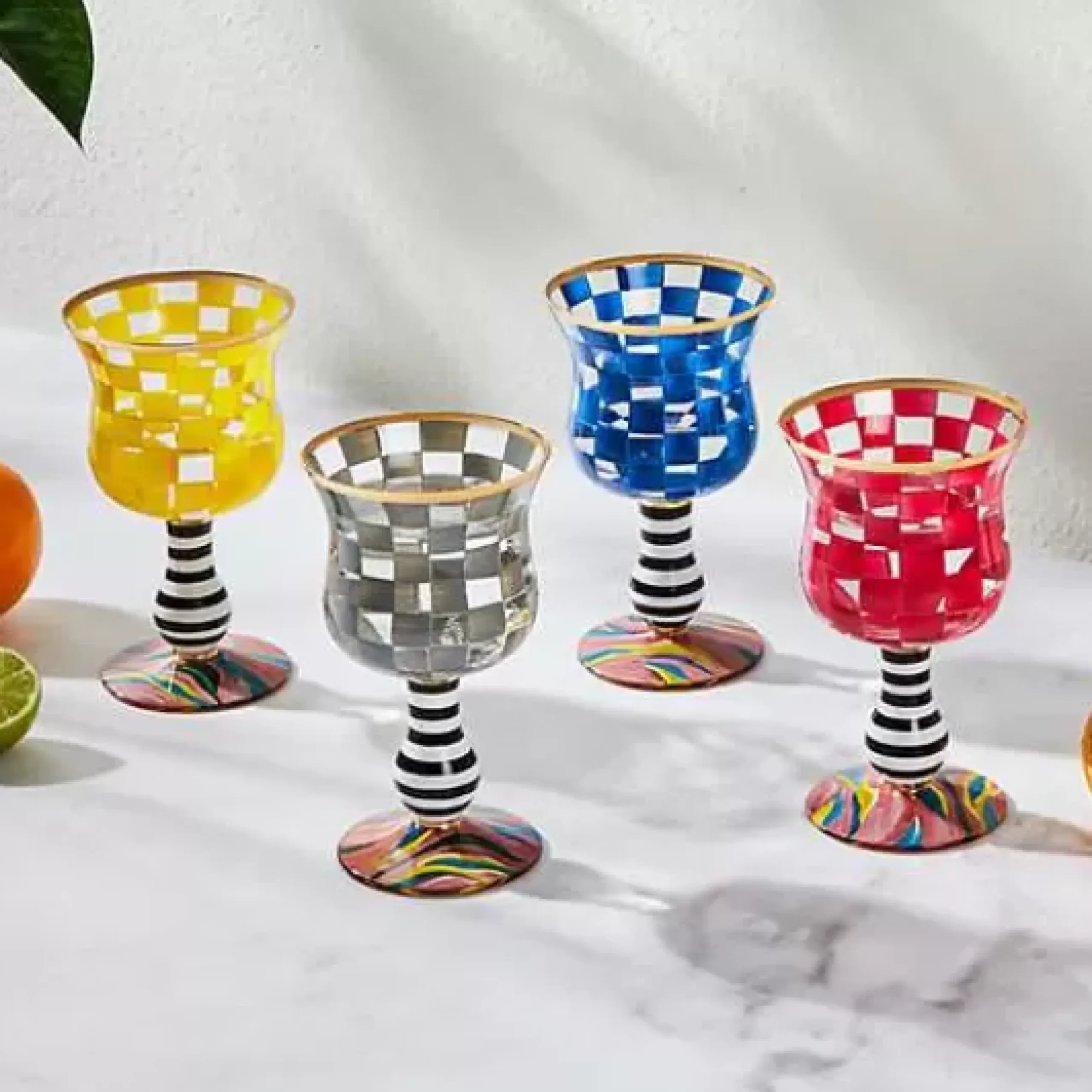 MacKenzie-Childs Carnival Sterling Wine Glass< Drinkware|Bar Entertaining