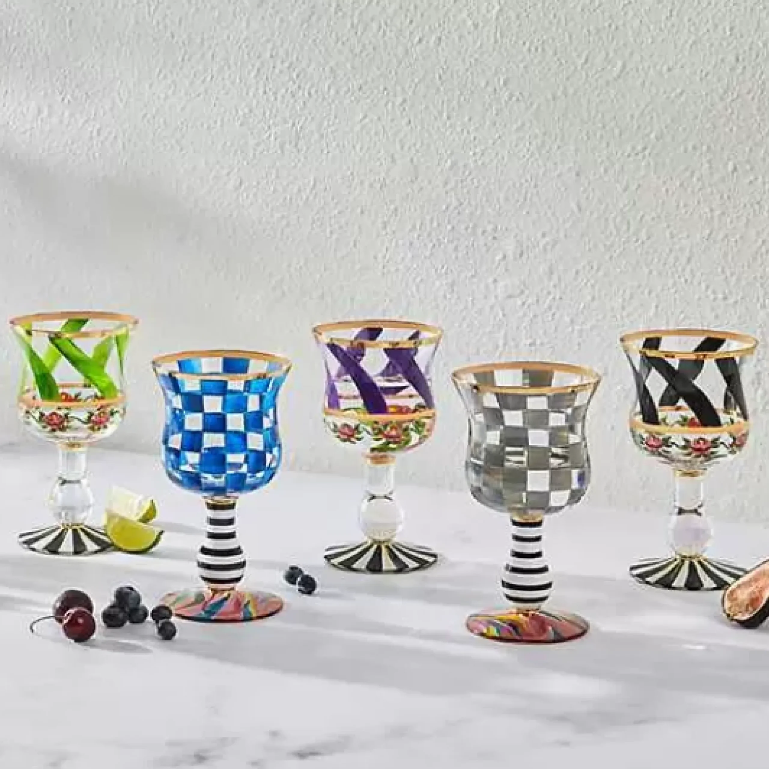 MacKenzie-Childs Carnival Sterling Wine Glass< Drinkware|Bar Entertaining