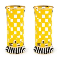 MacKenzie-Childs Carnival Yellow Highball Glass, Set of 2< Easter|Spring