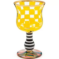 MacKenzie-Childs Carnival Yellow Wine Glass< Easter|Spring