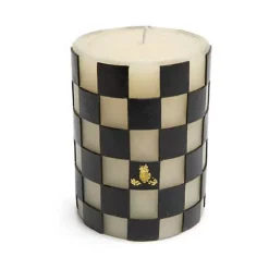 MacKenzie-Childs Check 4 Black Pillar Candle< The Halloween Shop|Candles & Fragrances