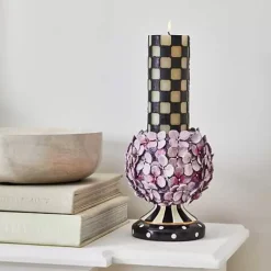 MacKenzie-Childs Check 6 Black Pillar Candle< Candles & Fragrances|Table Accessories