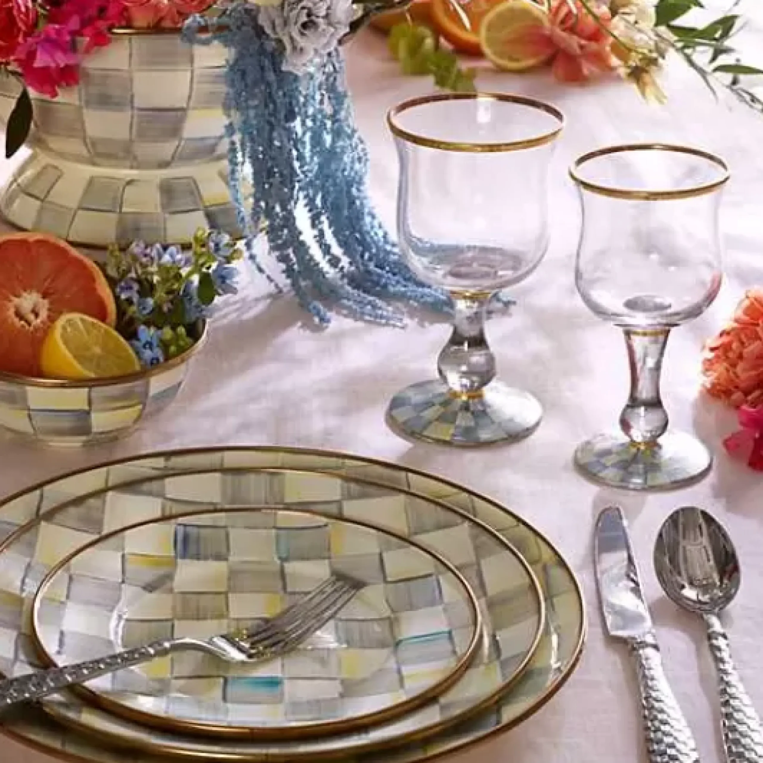 MacKenzie-Childs Check Flatware 5-Piece Place Setting< Fall Entertaining|Dinnerware & Flatware