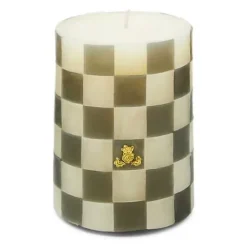 MacKenzie-Childs Check Grey 4 Pillar Candle< Candles & Fragrances|Room Accents