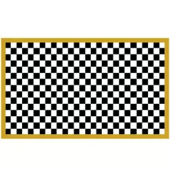 MacKenzie-Childs Check It Out Gold 2'3'' x 3' 9 Rug< Rugs