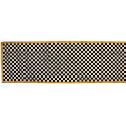 MacKenzie-Childs Check It Out Gold 2'6x 8' Runner< Rugs