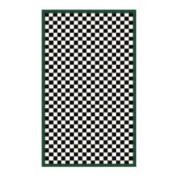 MacKenzie-Childs Check It Out Rug Emerald 2'6 x 8' Runner< Rugs