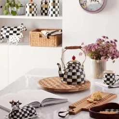 MacKenzie-Childs Check Lazy Susan< Bar Entertaining|Serveware