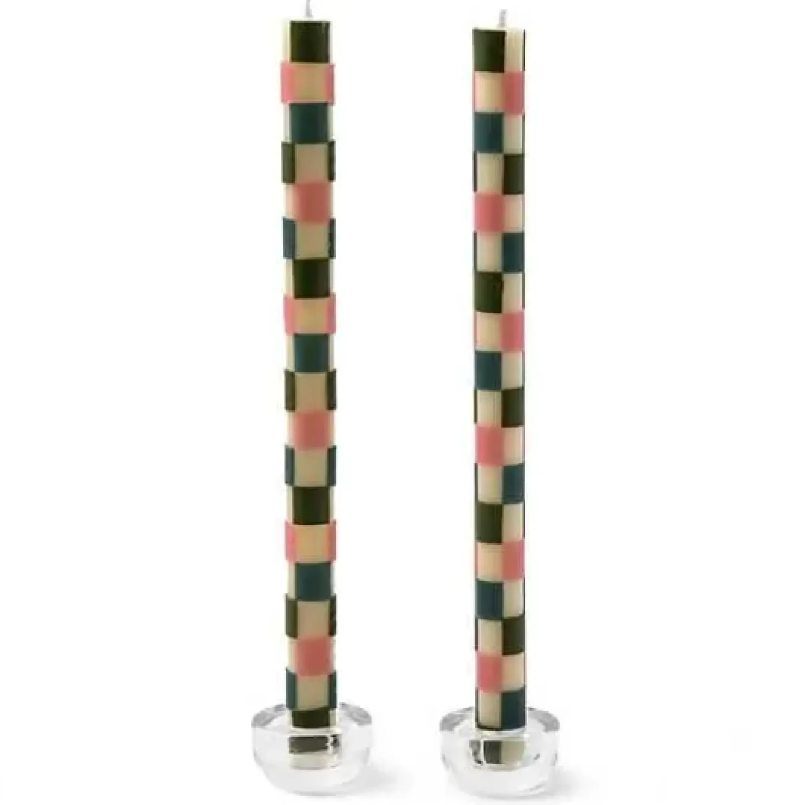 MacKenzie-Childs Check Pastel Dinner Candles, Set of 2< Candles & Fragrances|Table Accessories