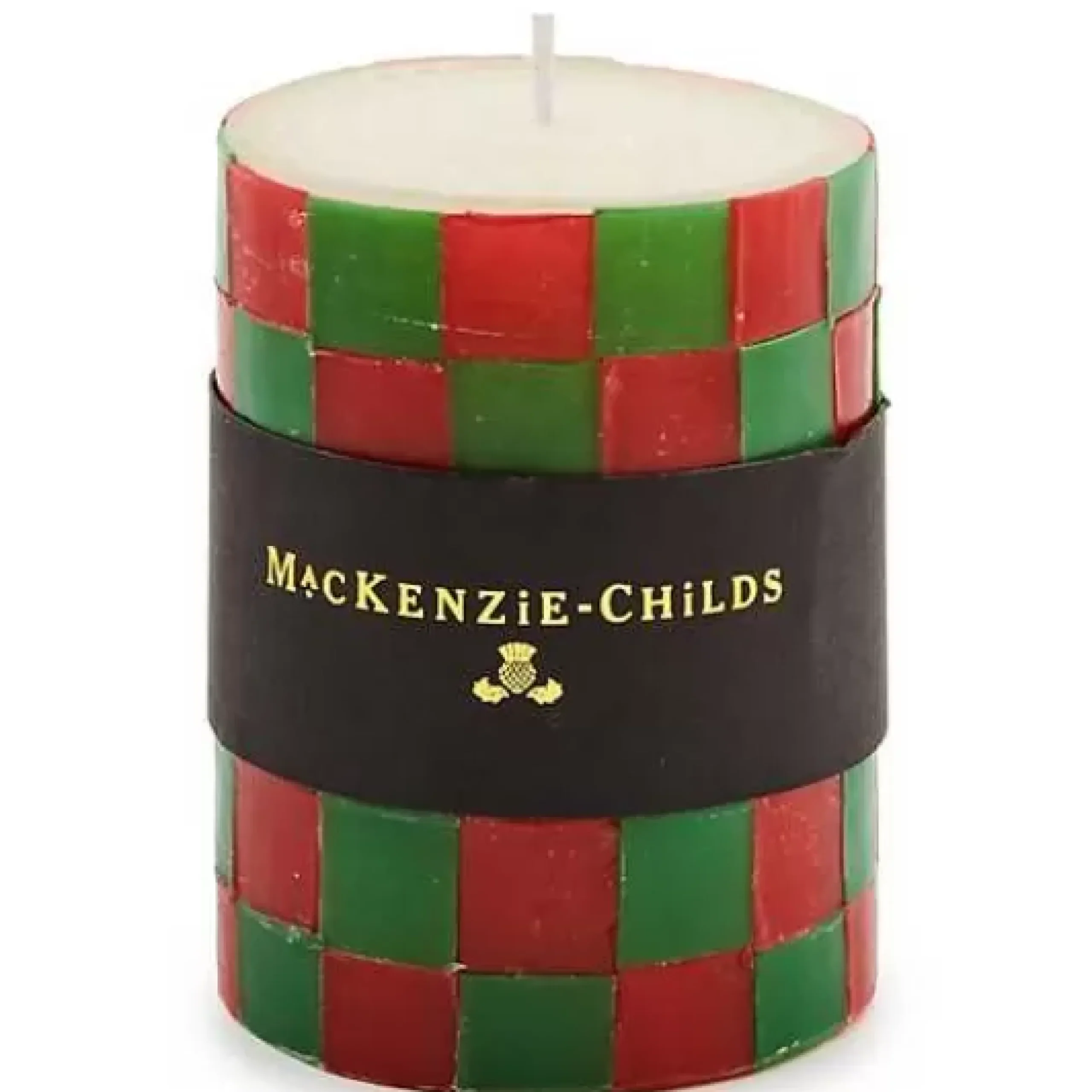 MacKenzie-Childs Check Red Green 4 Pillar Candle< Candles & Fragrances