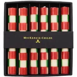 MacKenzie-Childs Check Red  Green Mini Dinner Candles, Set of 6< Holiday|Candles & Fragrances