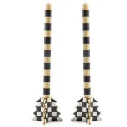 MacKenzie-Childs Check Tree Candle Holders, Set of 2< Holiday|Candles & Fragrances
