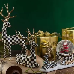 MacKenzie-Childs Checkmate Sitting Deer< Holiday|Room Accents