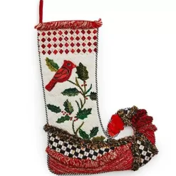 MacKenzie-Childs Christmas Cardinal Stocking< Holiday|Room Accents