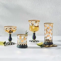 MacKenzie-Childs Cirque Purple  Green Coupe Glass< Drinkware|Bar Entertaining