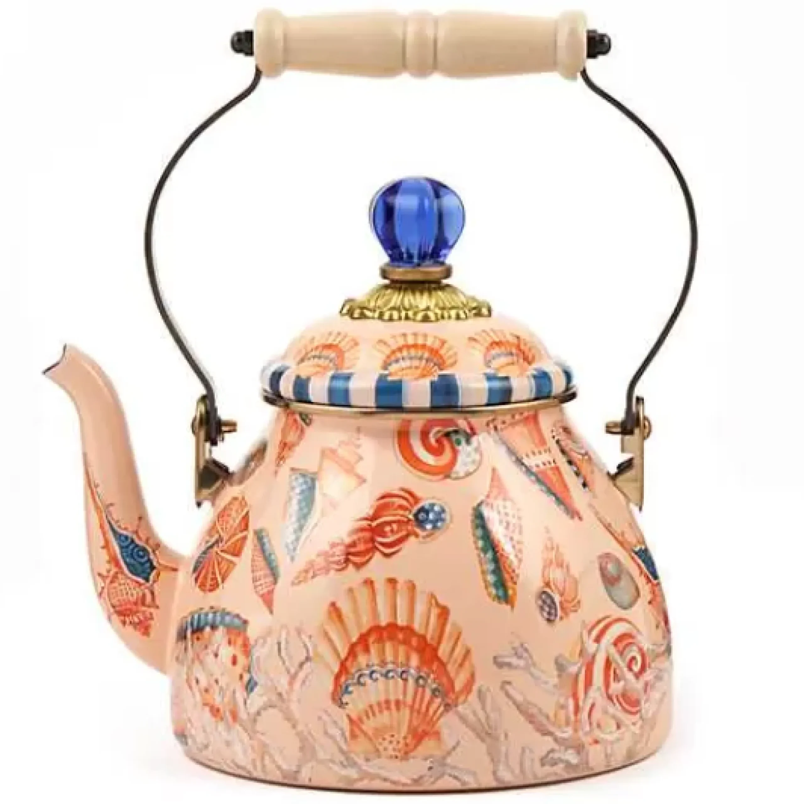 MacKenzie-Childs Coastal Shells 2 Quart Tea Kettle< Fall Entertaining|Tea Kettles