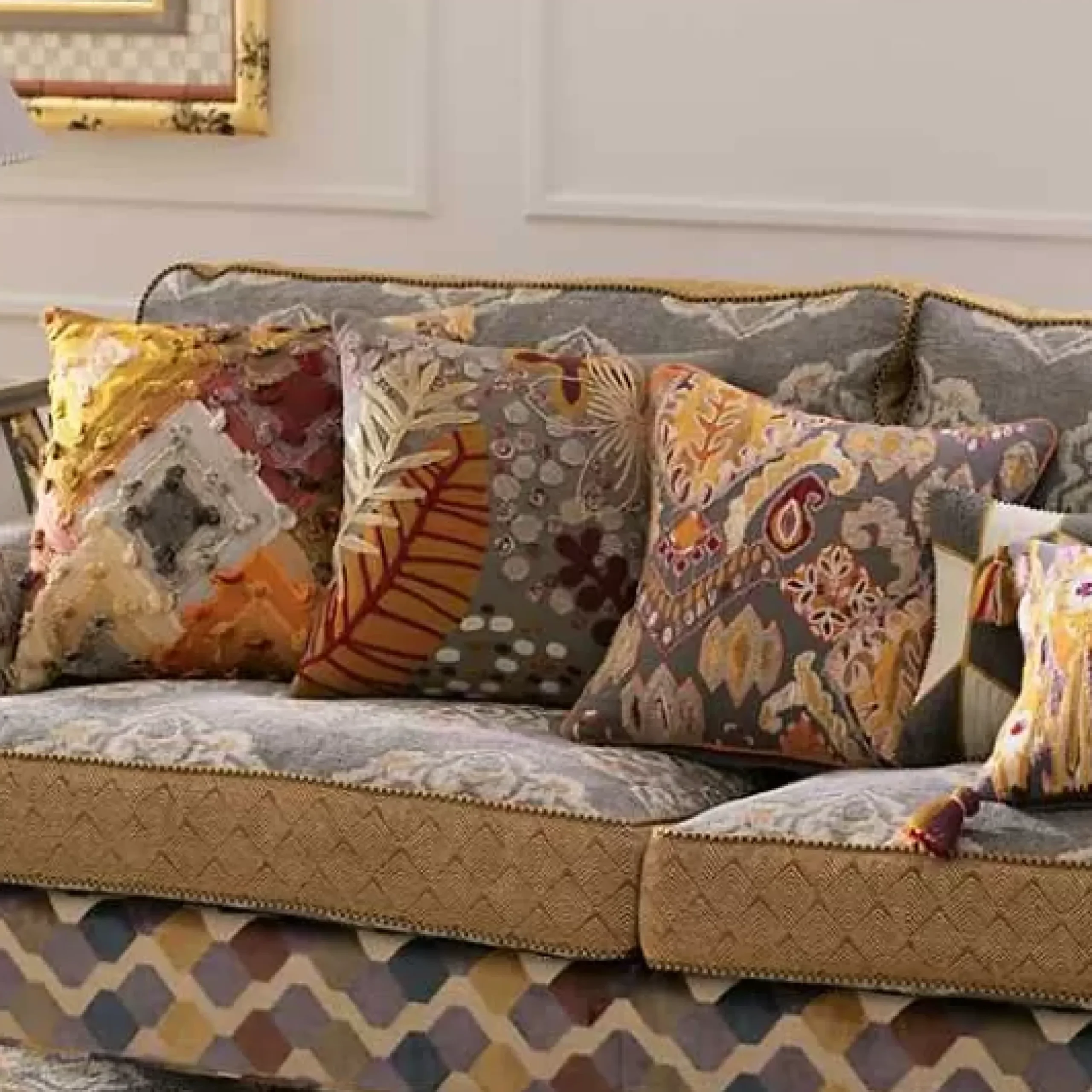 MacKenzie-Childs Cobblestone Diamond Throw Pillow< Pillows, Throws, & Cushions