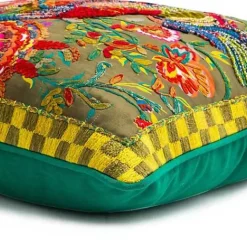 MacKenzie-Childs Cockatiel Chartreuse Throw Pillow< Spring|Pillows, Throws, & Cushions