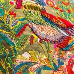 MacKenzie-Childs Cockatiel Chartreuse Throw Pillow< Spring|Pillows, Throws, & Cushions