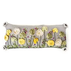 MacKenzie-Childs Coming Up Daisies Lumbar Pillow< Spring|Pillows, Throws, & Cushions