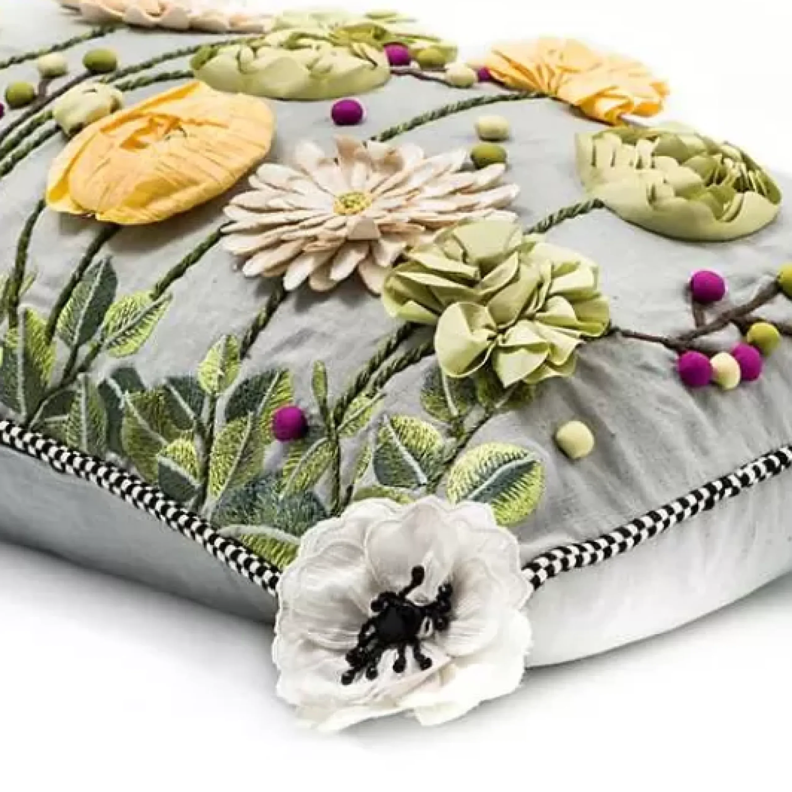 MacKenzie-Childs Coming Up Daisies Lumbar Pillow< Spring|Pillows, Throws, & Cushions