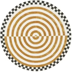 MacKenzie-Childs Concentric Circle Wheat 6' Round Rug< Rugs