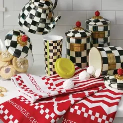 MacKenzie-Childs Cookie Jar with Courtly Check Lid< Kitchen Storage & Organization