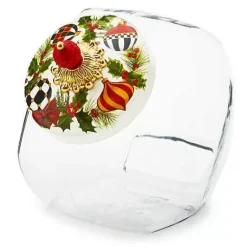 MacKenzie-Childs Cookie Jar with Deck the Halls Lid< Kitchen Storage & Organization