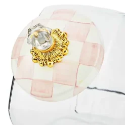 MacKenzie-Childs Cookie Jar with Rosy Check Lid< Spring|Kitchen Storage & Organization