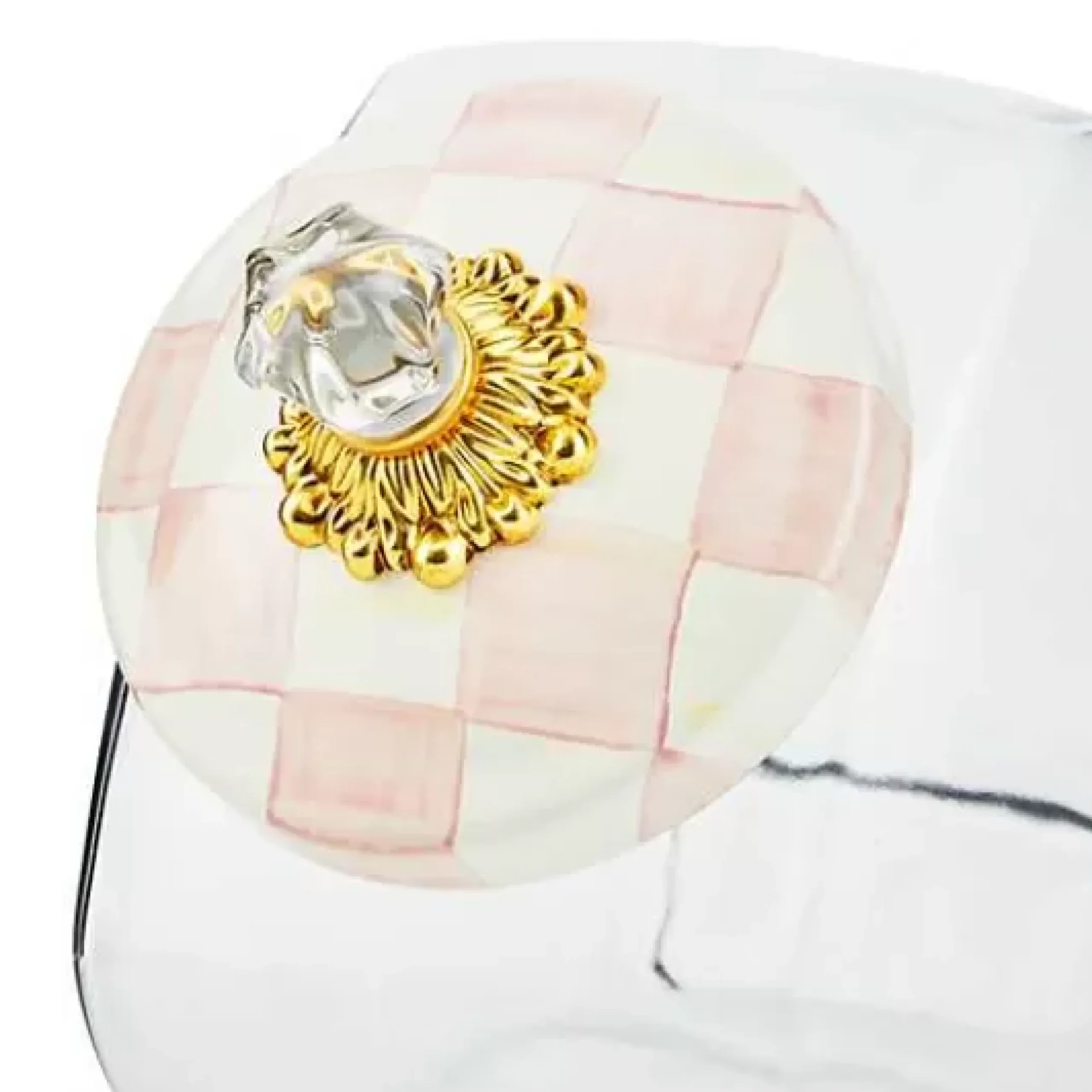 MacKenzie-Childs Cookie Jar with Rosy Check Lid< Spring|Kitchen Storage & Organization